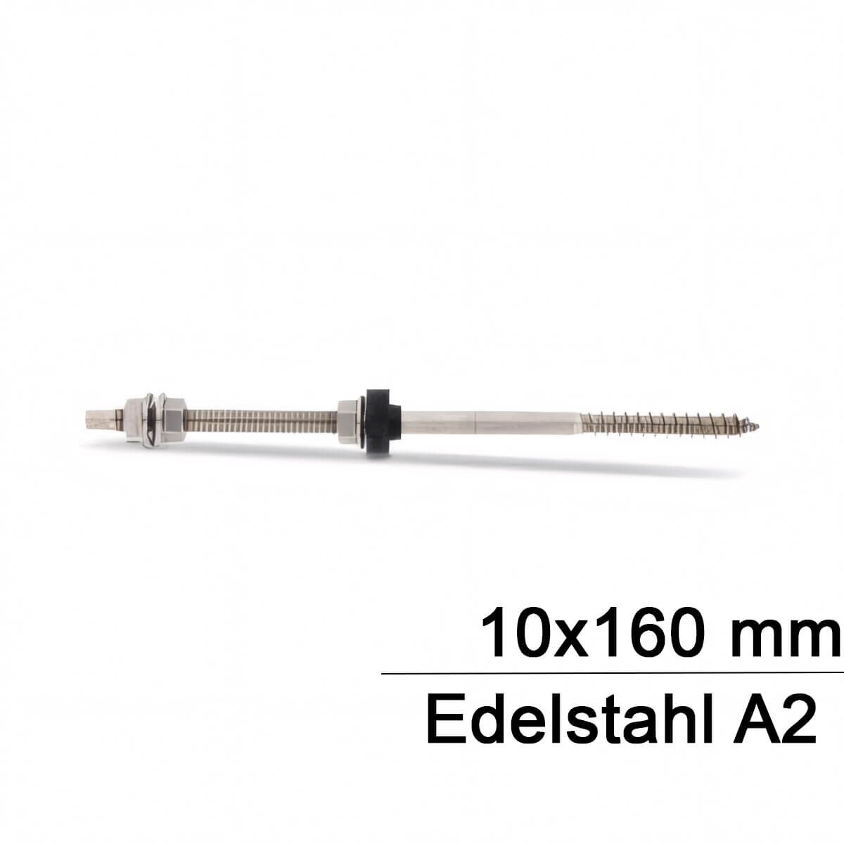 Stockschrauben M10x160 - montiert mit DIN 6923 + EPDM Dichtung 
