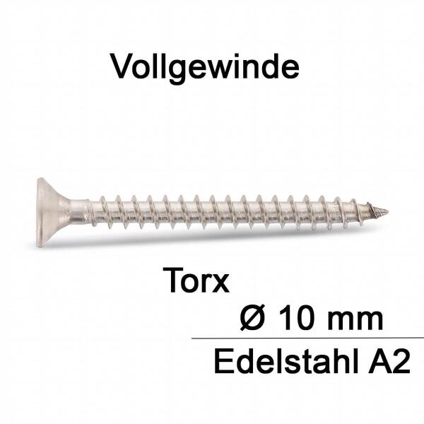 Spanplattenschrauben - 10 mm - Senkkopf - Torx -...