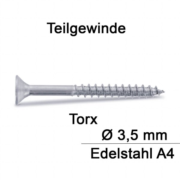 Spanplattenschrauben - 3,5 mm - Senkkopf - Torx -...