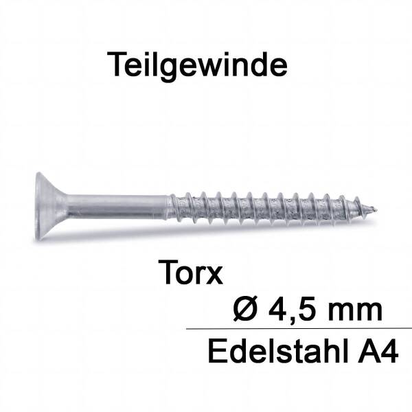 Spanplattenschrauben - 4,5 mm - Senkkopf - Torx -...