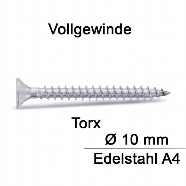 Spanplattenschrauben - 10 mm - Senkkopf - Torx -...