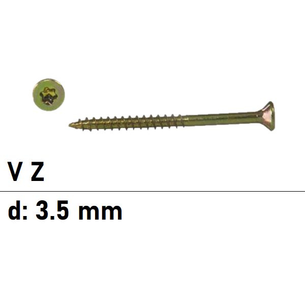 Spanplattenschrauben - 3,5 mm - Senkkopf - Torx -...