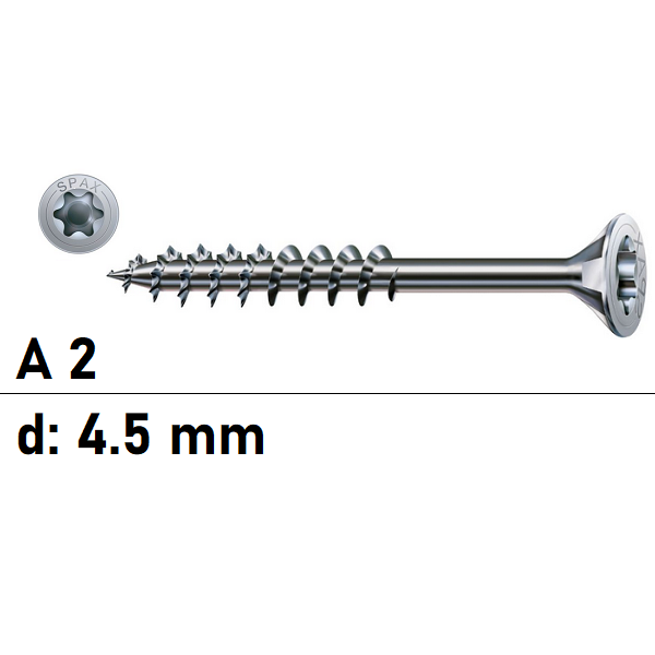 Spanplattenschrauben SPAX - 4,5 mm - Senkkopf - Torx -...