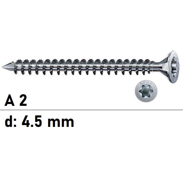 Spanplattenschrauben SPAX - 4,5 mm - Senkkopf - Torx -...