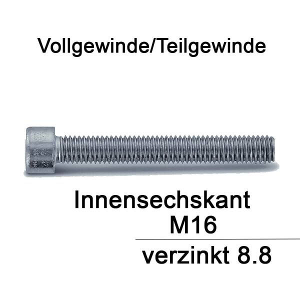DIN 912 Zylinderschrauben - verzinkt 8.8 - M16