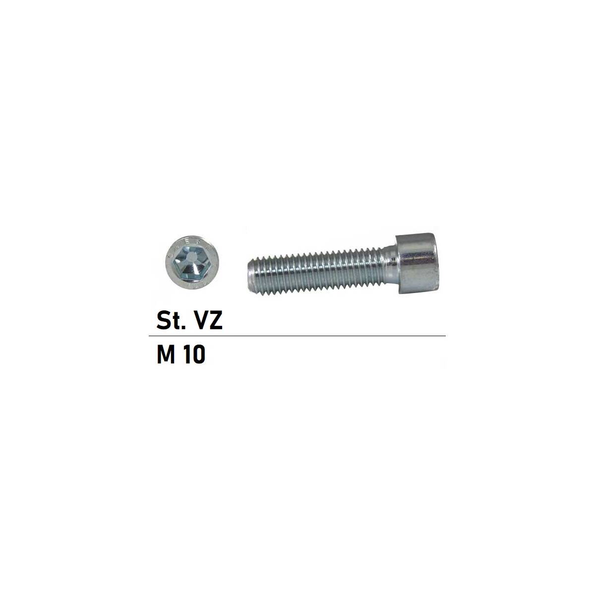 DIN 912 Zylinderschrauben Stahl 8.8 verzinkt, Vollgewinde - M 10 