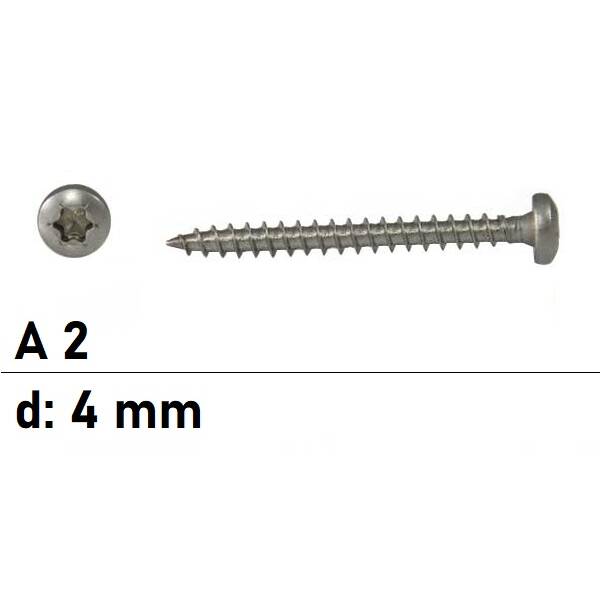 Spanplattenschrauben - 4 mm - Rundkopf - Torx -...