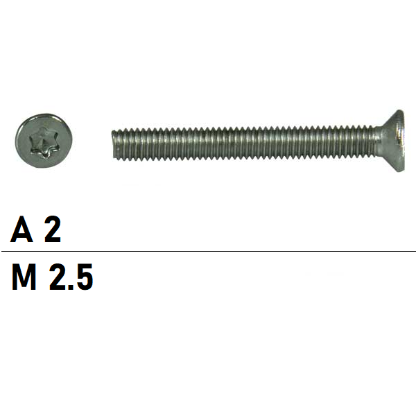 Senkkopfschrauben 14581 - M2,5 - Senkkopf - Teilgewinde - Torx  