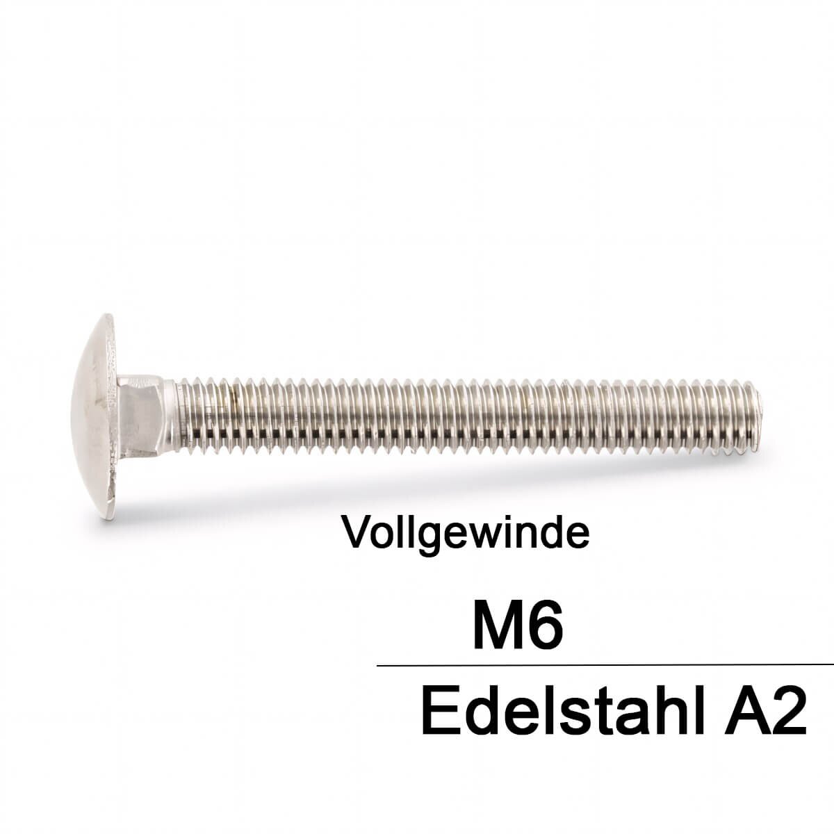 DIN 603 Schlossschrauben / Schloßschrauben A2 Edelstahl M6x70 50 Stück