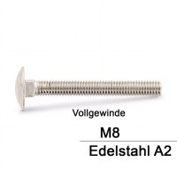 16 Stück M8 X 25 Schlossschrauben Mit Mutter, 8x25 Flachrundschrauben