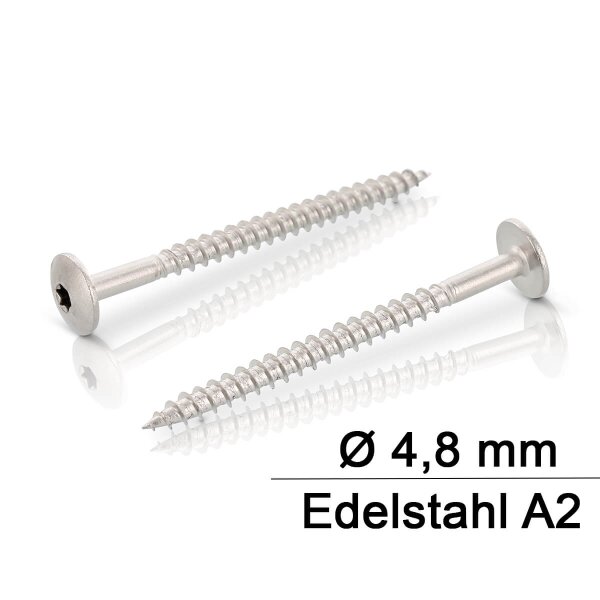 Trespo Flachrundkopf-Holzschrauben mit ISR TX Edelstahl...