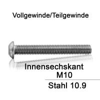 Zylinderschrauben M6 10 Stück Zylinderschrauben DIN 912 Mit Innensechskant – Verzinkt, Festigkeit 10.9, M3 Bis M14 Schraube M 10