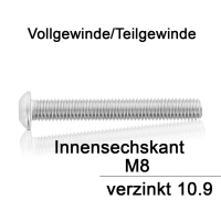 Innensechskant Schrauben M6x25mm - 20 Stück 12.9 Hochfest